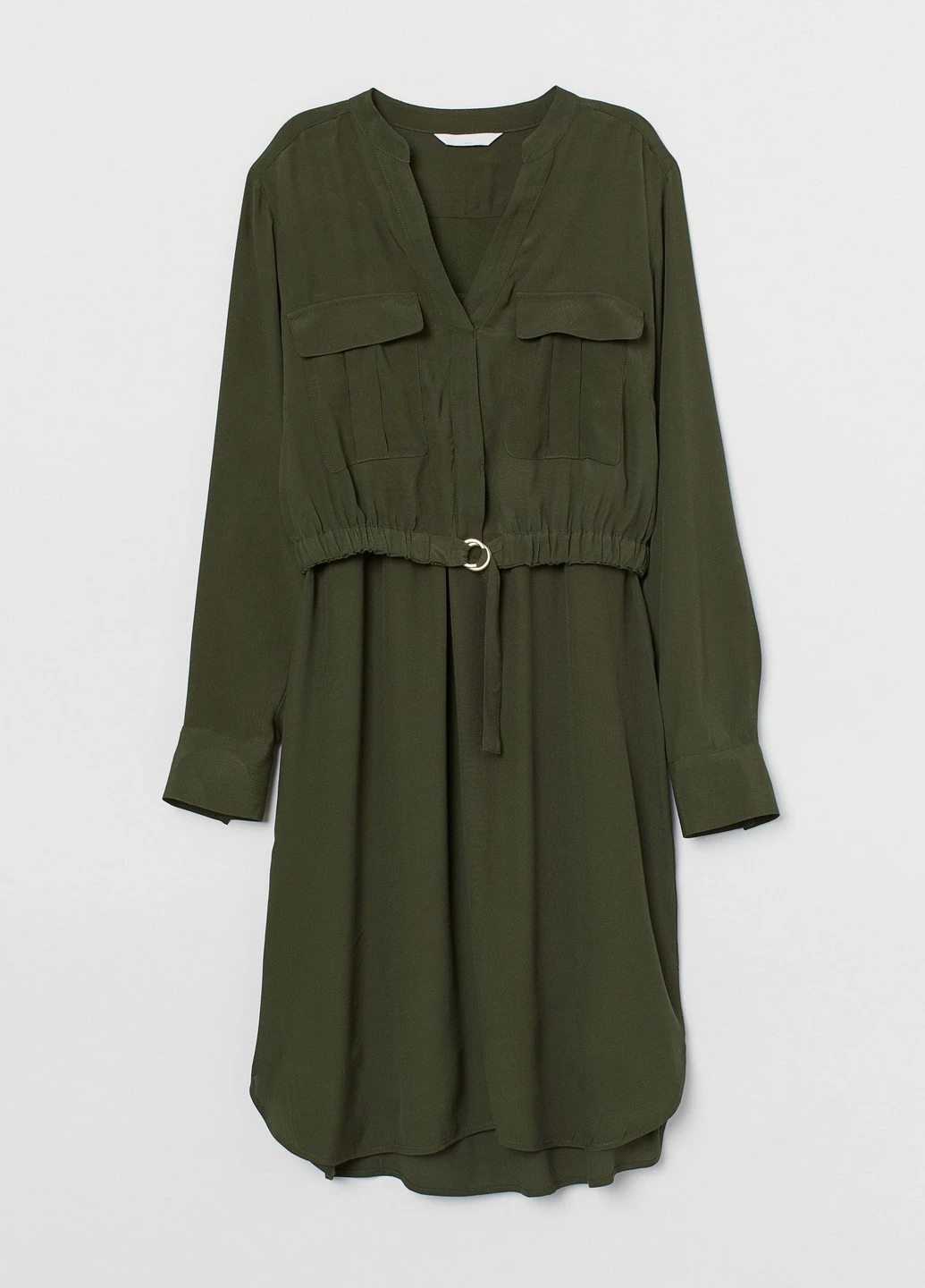 Оливковое (хаки) кэжуал платье для кормящих мам H&M