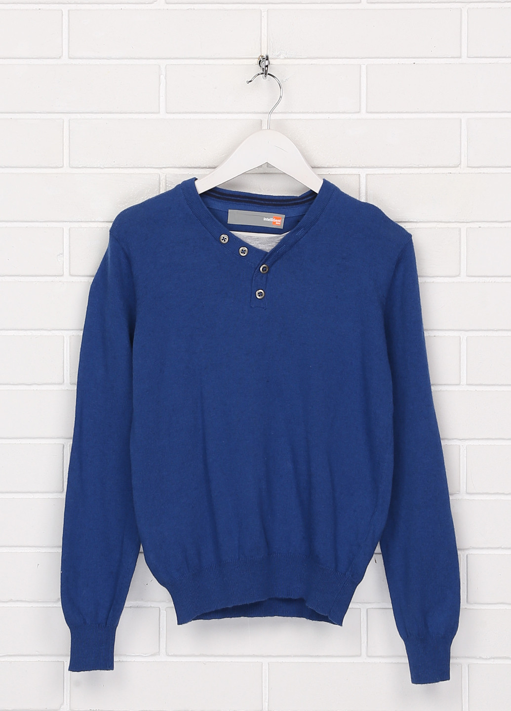 Синий демисезонный свитер пуловер IntelliGent store
