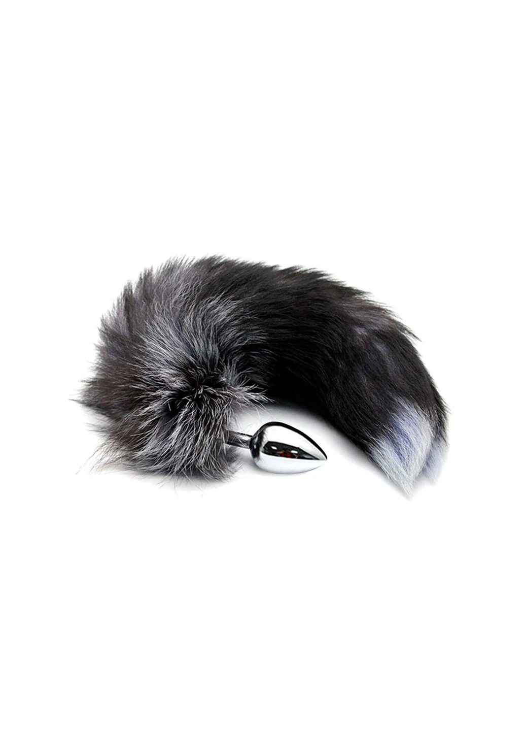Металевий анальний пробка Лисий хвіст Black And White Fox Tail S Alive (254152298)