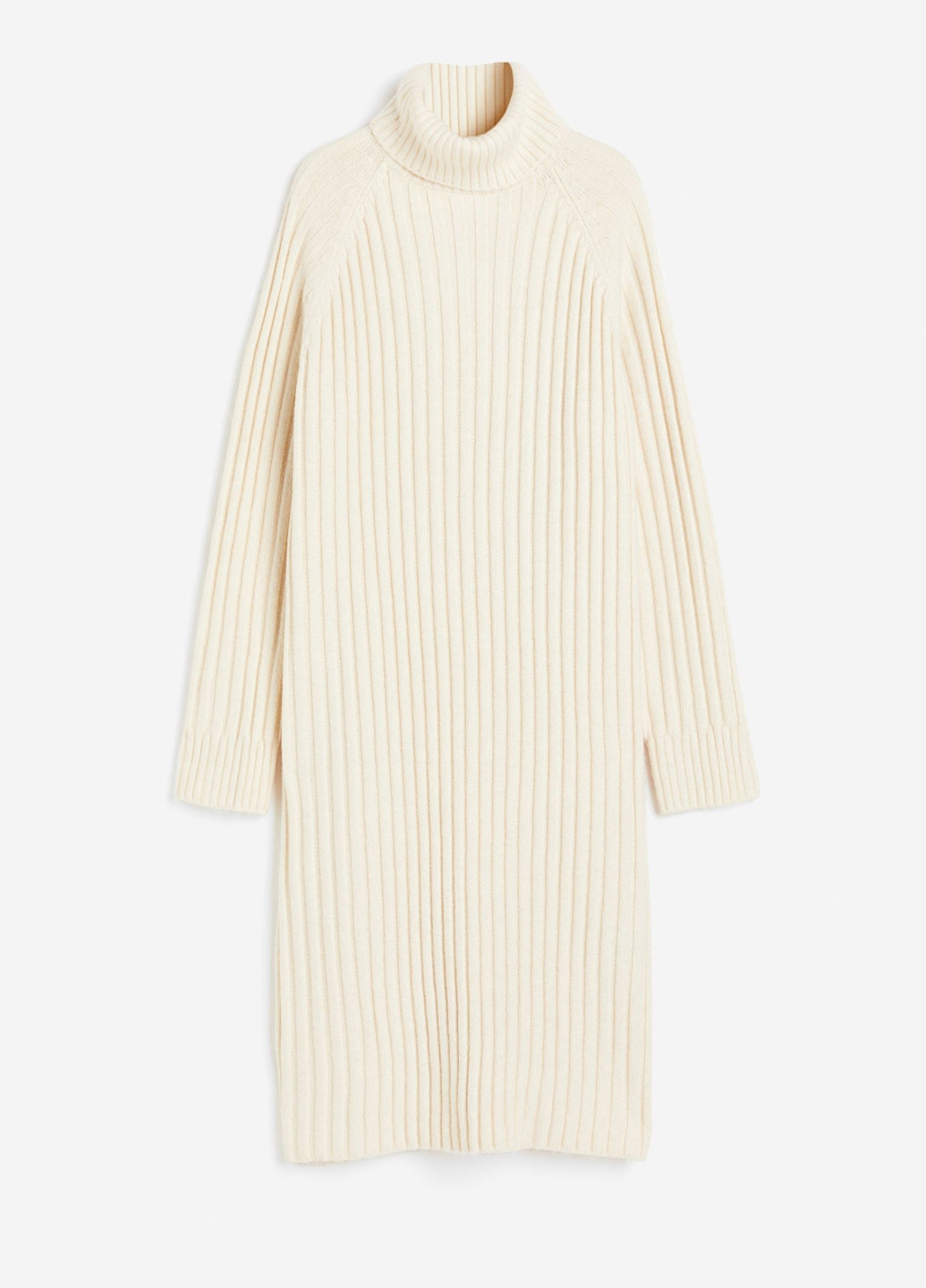 Светло-бежевое кэжуал платье платье-водолазка H&M однотонное