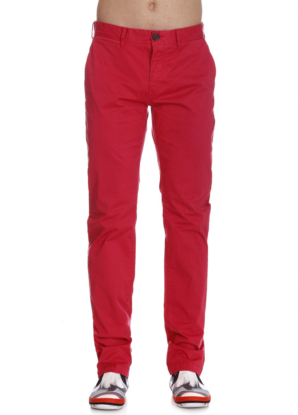 Красные кэжуал демисезонные зауженные брюки Pepe Jeans