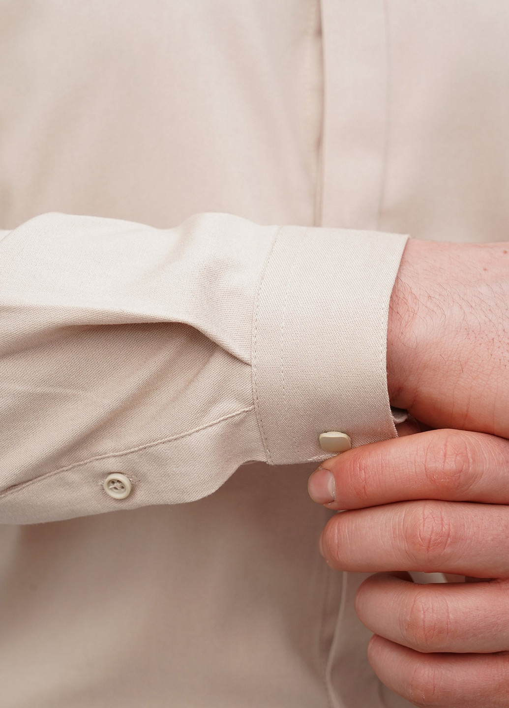 Светло-бежевая классическая, кэжуал рубашка однотонная Trend Collection