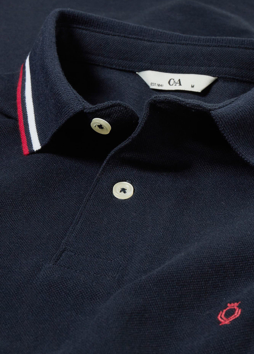 Темно-синяя футболка-поло для мужчин C&A однотонная