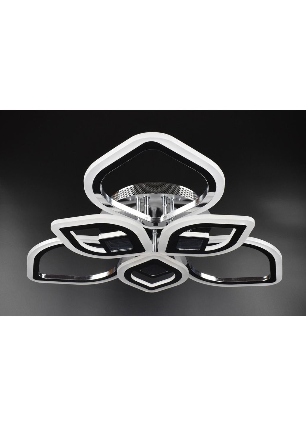 Люстра стельова LED з пультом A2721/3+3-3D-ch Хром 10х60х60 см. Sunnysky (253628884)