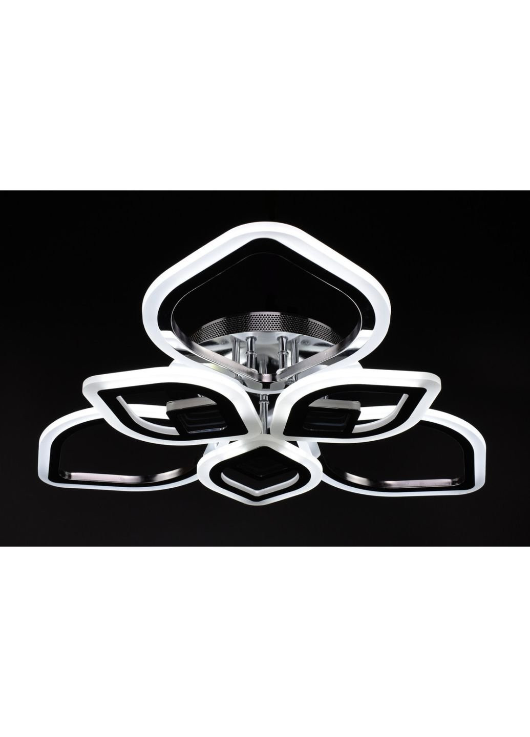 Люстра стельова LED з пультом A2721/3+3-3D-ch Хром 10х60х60 см. Sunnysky (253628884)