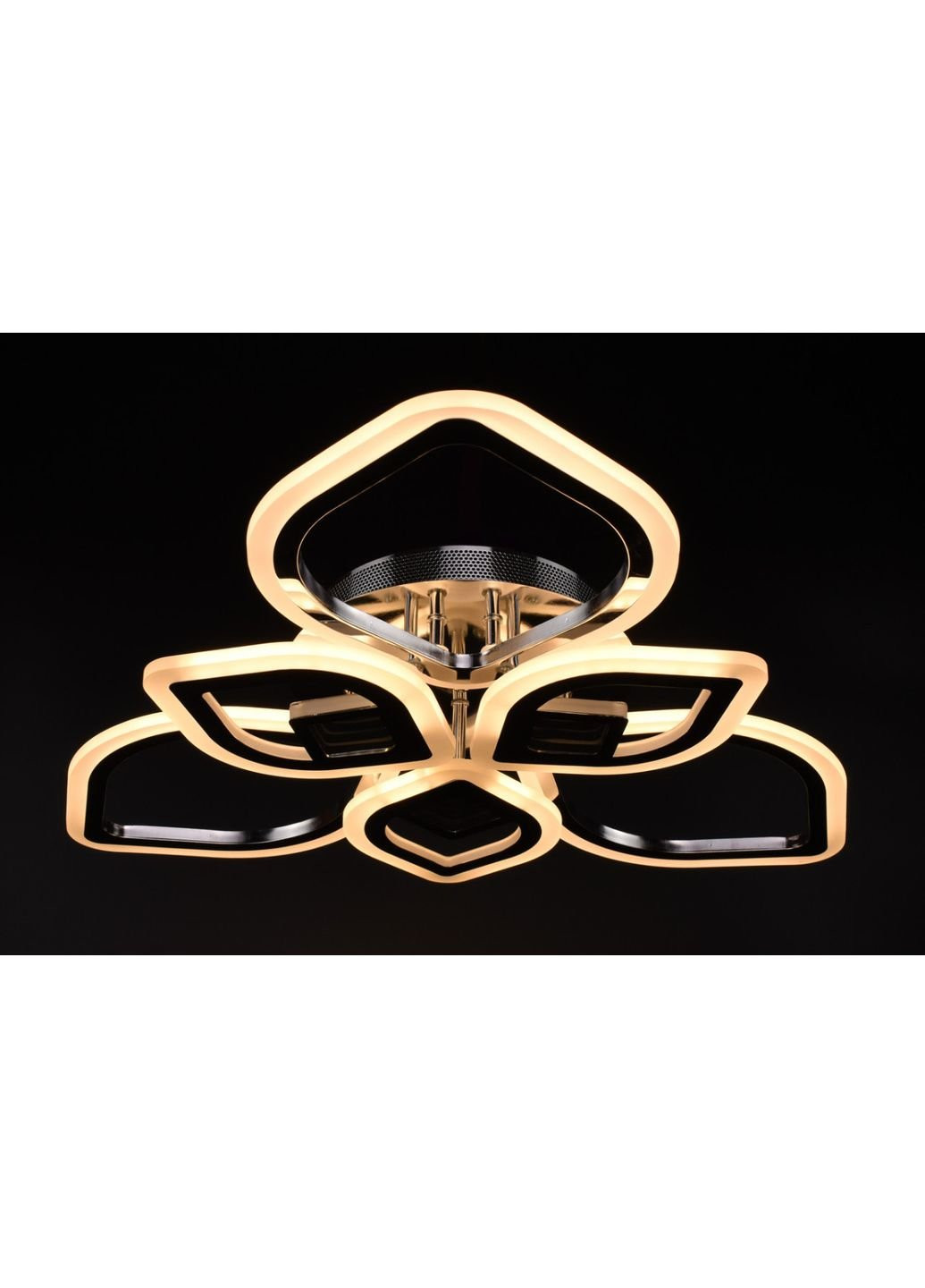 Люстра стельова LED з пультом A2721/3+3-3D-ch Хром 10х60х60 см. Sunnysky (253628884)