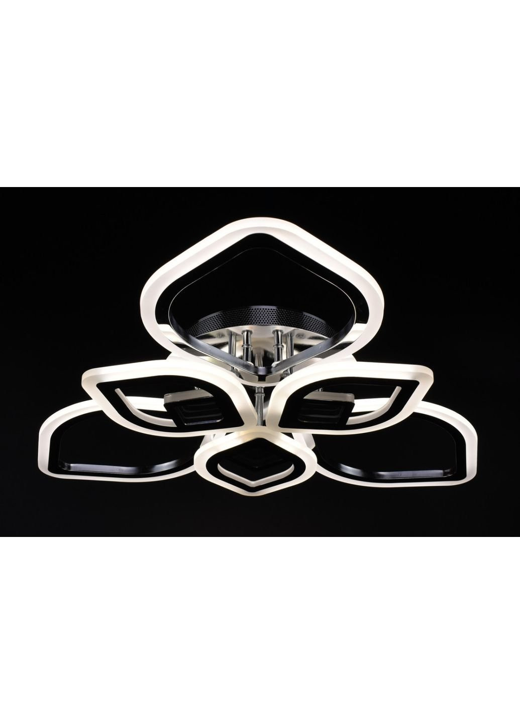 Люстра стельова LED з пультом A2721/3+3-3D-ch Хром 10х60х60 см. Sunnysky (253628884)