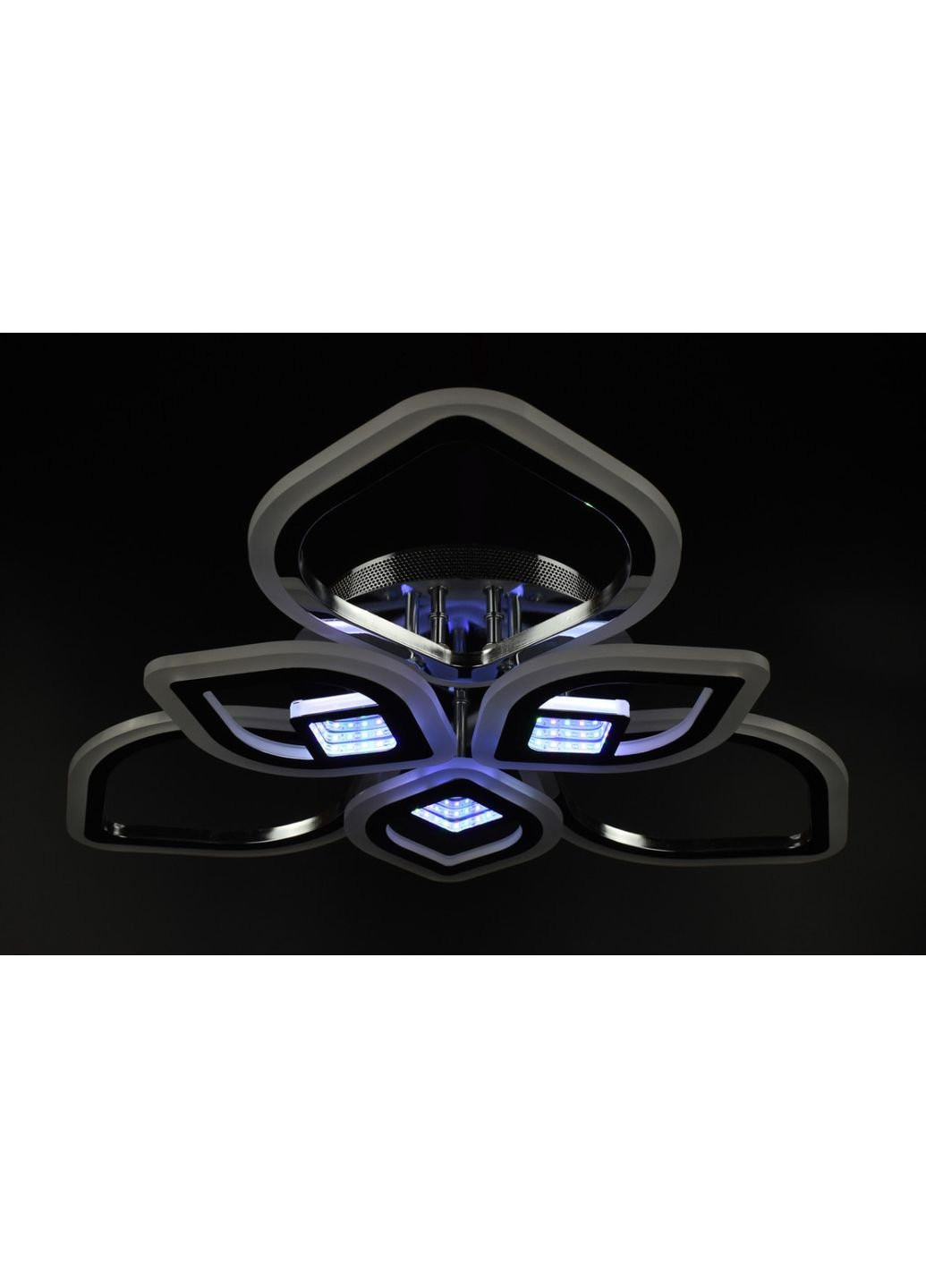 Люстра стельова LED з пультом A2721/3+3-3D-ch Хром 10х60х60 см. Sunnysky (253628884)