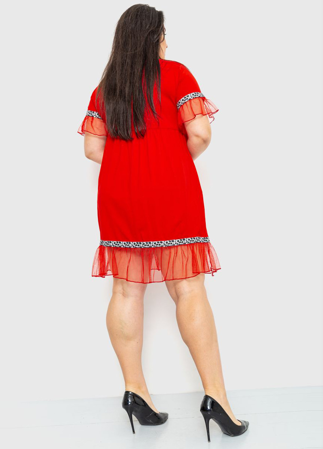 Красное кэжуал платье а-силуэт Ager однотонное