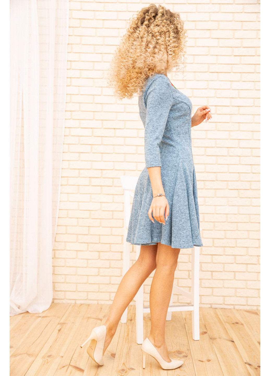 Блакитна кежуал сукня кльош Ager меланжева