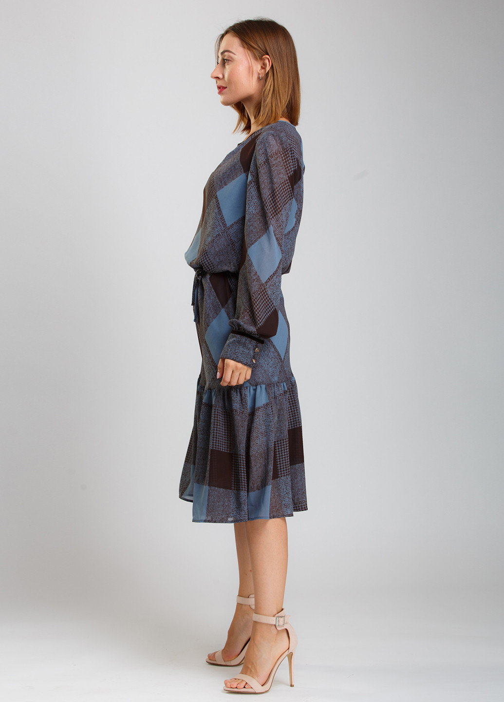 Комбинированное кэжуал платье Alberto Bini в клетку