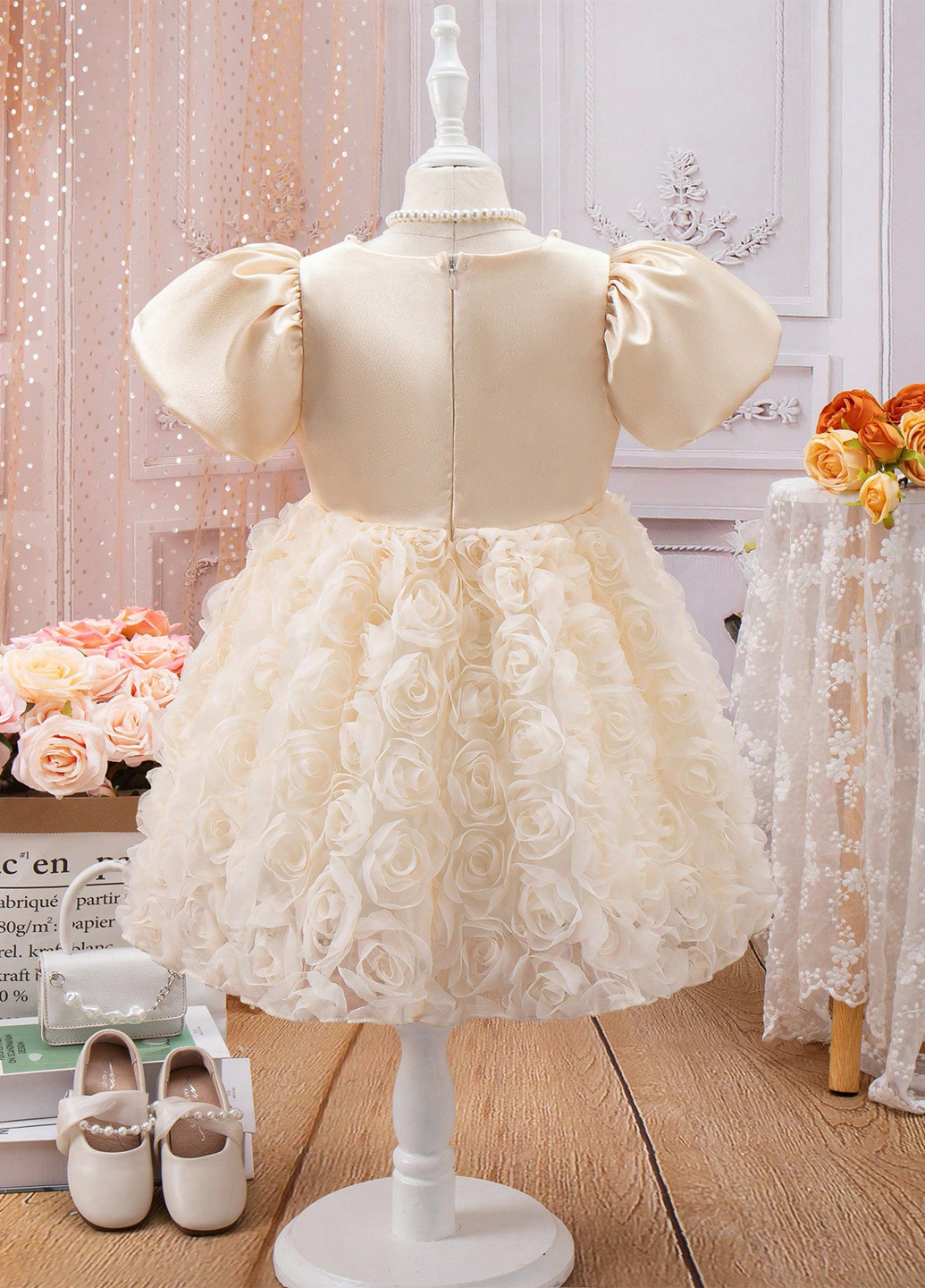 Кремовое платье SHEIN (366748265)