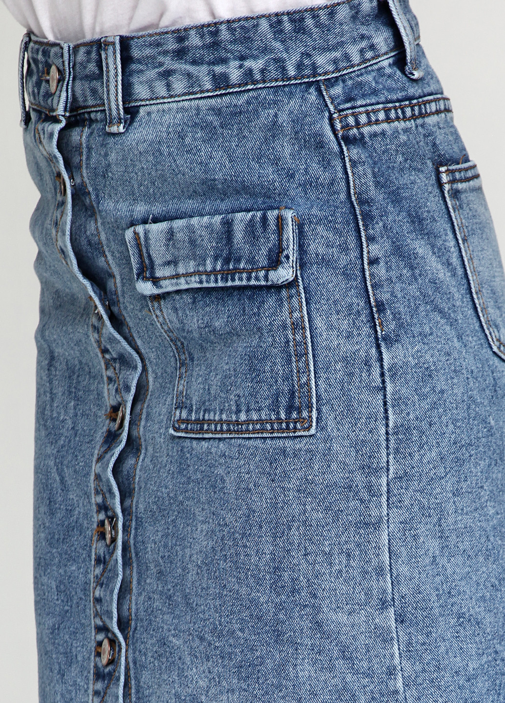 Синяя джинсовая однотонная юбка Dorkini миди