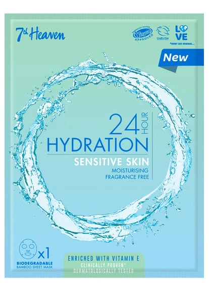 Тканинна маска для чутливої шкіри 24H Hydration Sensitive Skin Sheet Mask 7th Heaven (250117239)