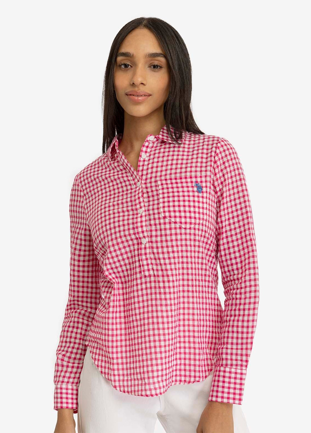 Розовая кэжуал рубашка в клетку U.S. Polo Assn.