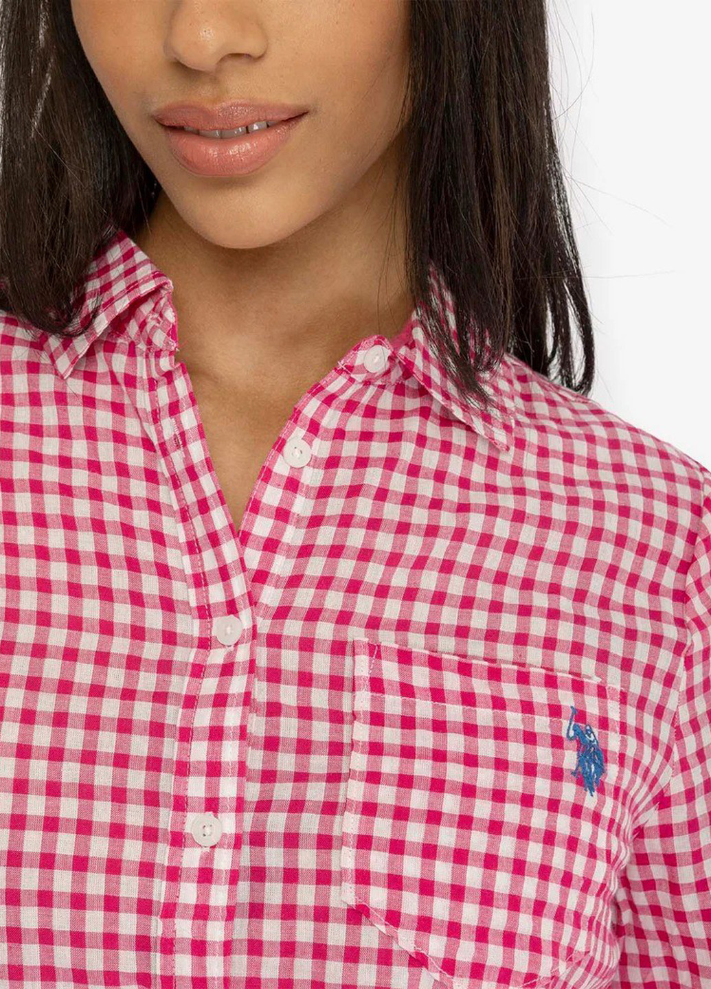 Розовая кэжуал рубашка в клетку U.S. Polo Assn.