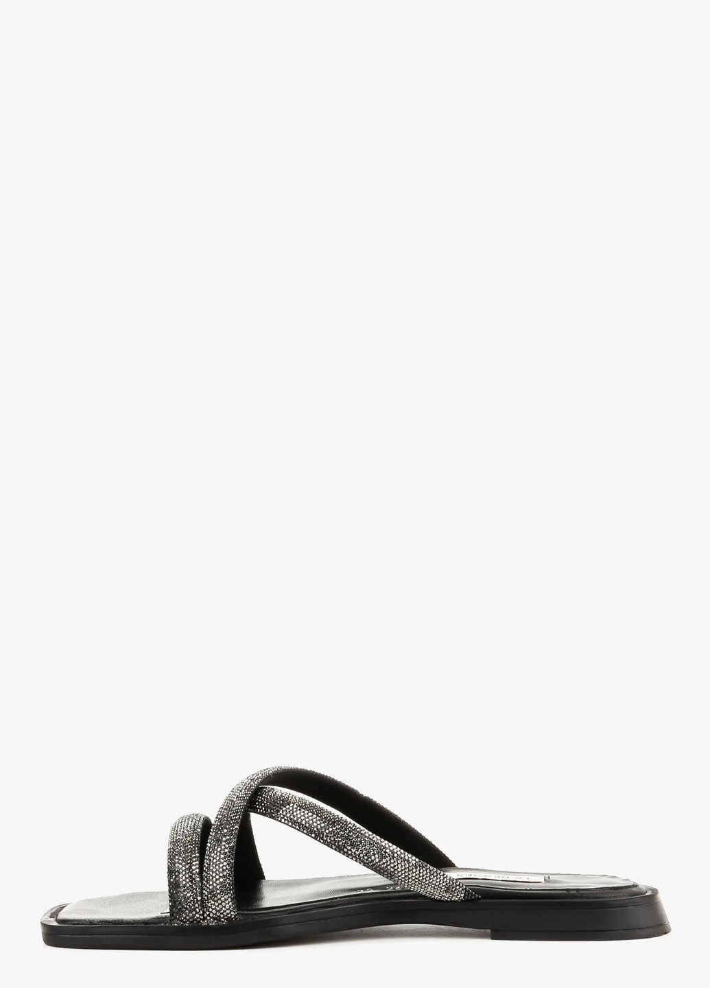 Черные шлепанцы Le'BERDES со стразами