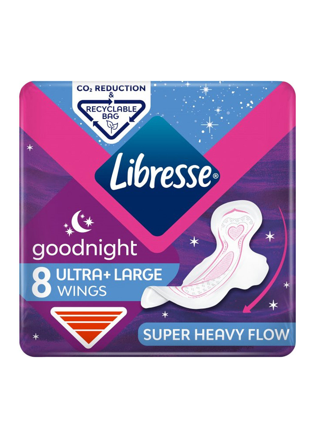 Гігієнічні прокладки ultra goodnight large нічні (8 шт) Libresse 7322540960235 (255953503)