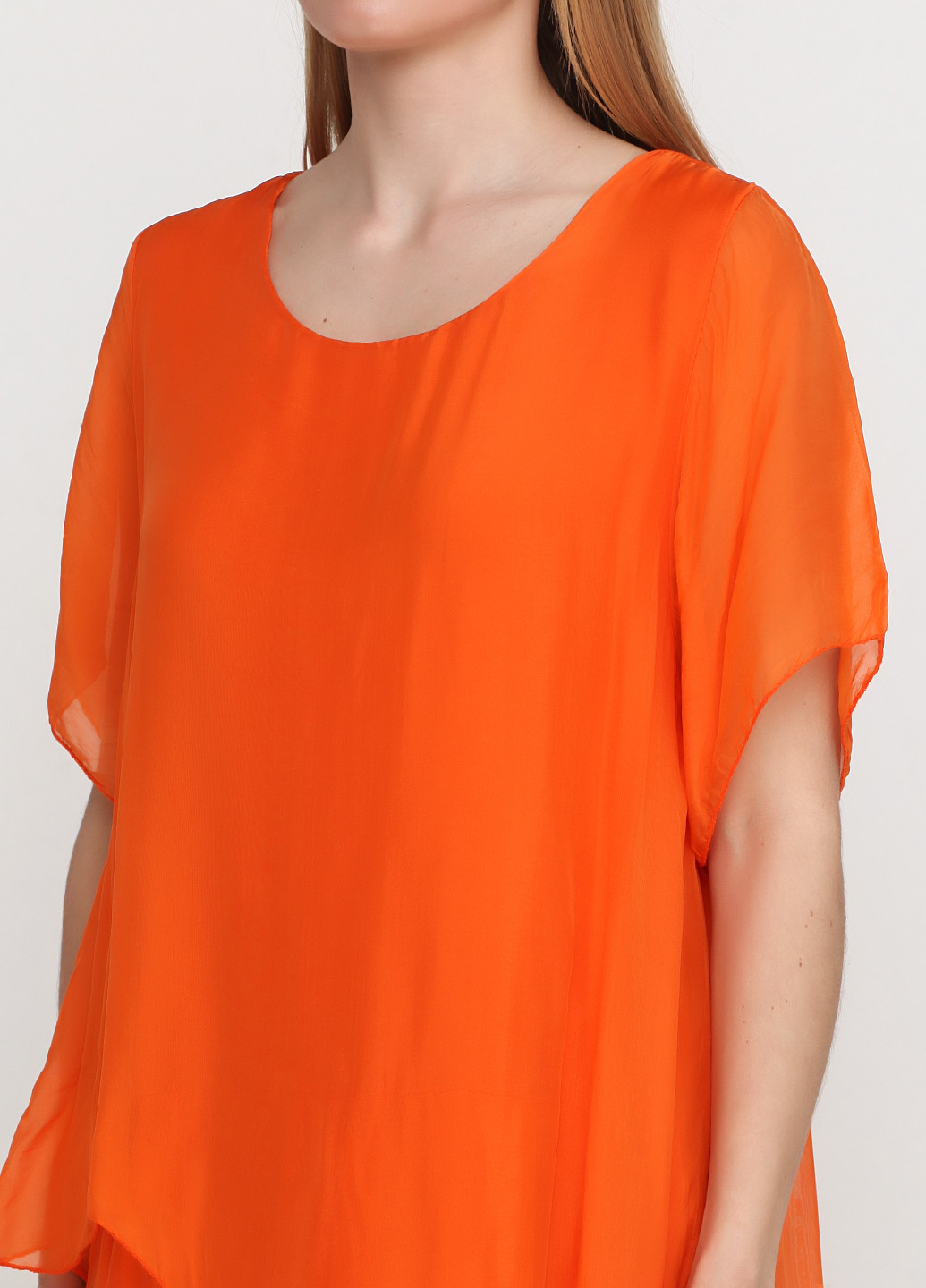 Оранжевое кэжуал платье F 4 однотонное