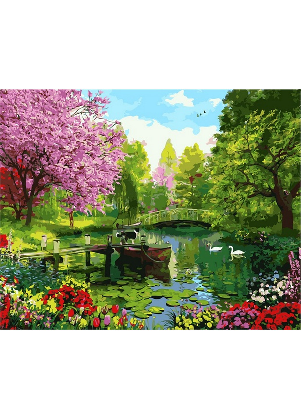Картина за номерами Вишневий сад Mariposa комбіновані
