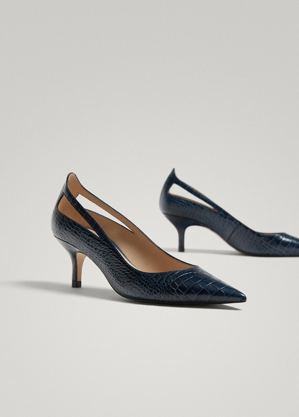 Massimo Dutti Туфли лодочки темно-синий з натуральная кожа, испания — демисезон (184577087)
