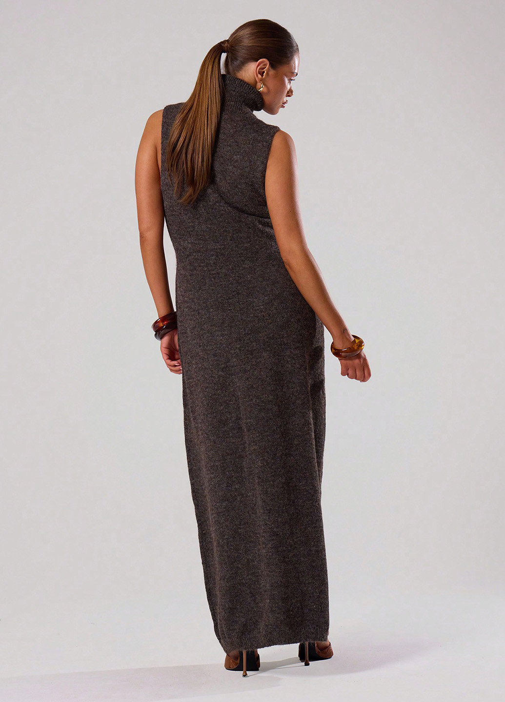 Темно-коричнева кежуал сукня SHEIN меланжева