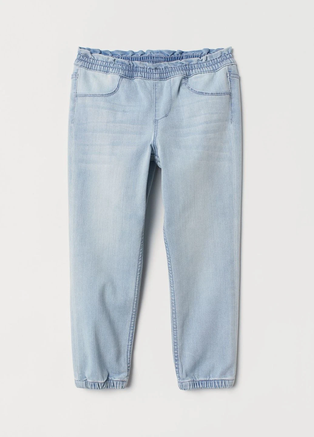 Голубые кэжуал демисезонные брюки H&M
