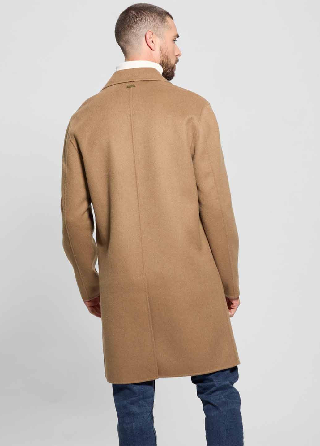 Коричневе демісезонне Пальто двобортне Guess