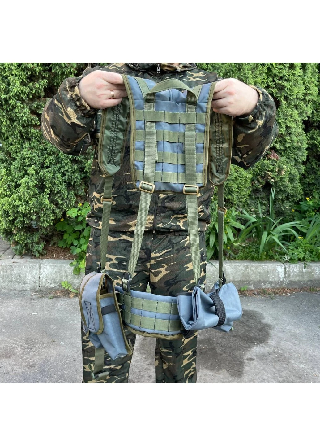 РПС система MOLLE + підсумки 6599 ЗСУ (ЗСУ) Розвантажувальна поясна система сіра Power (254441223)