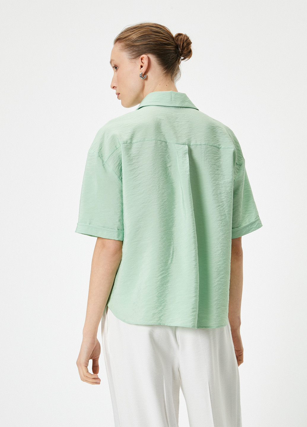 Мятная кэжуал рубашка однотонная KOTON