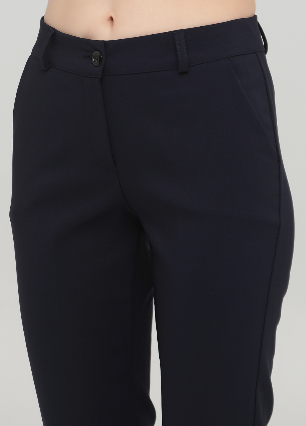 Темно-синие кэжуал демисезонные прямые брюки Made in Italy