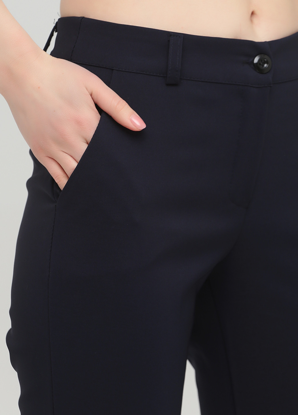 Темно-синие кэжуал демисезонные прямые брюки Made in Italy
