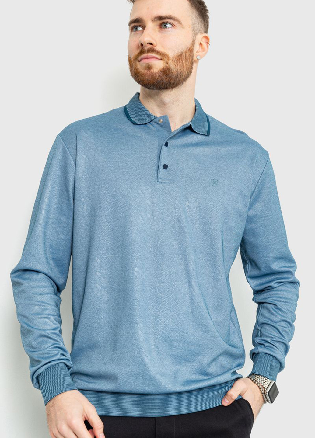 Оливковая футболка-поло для мужчин Ager меланжевая
