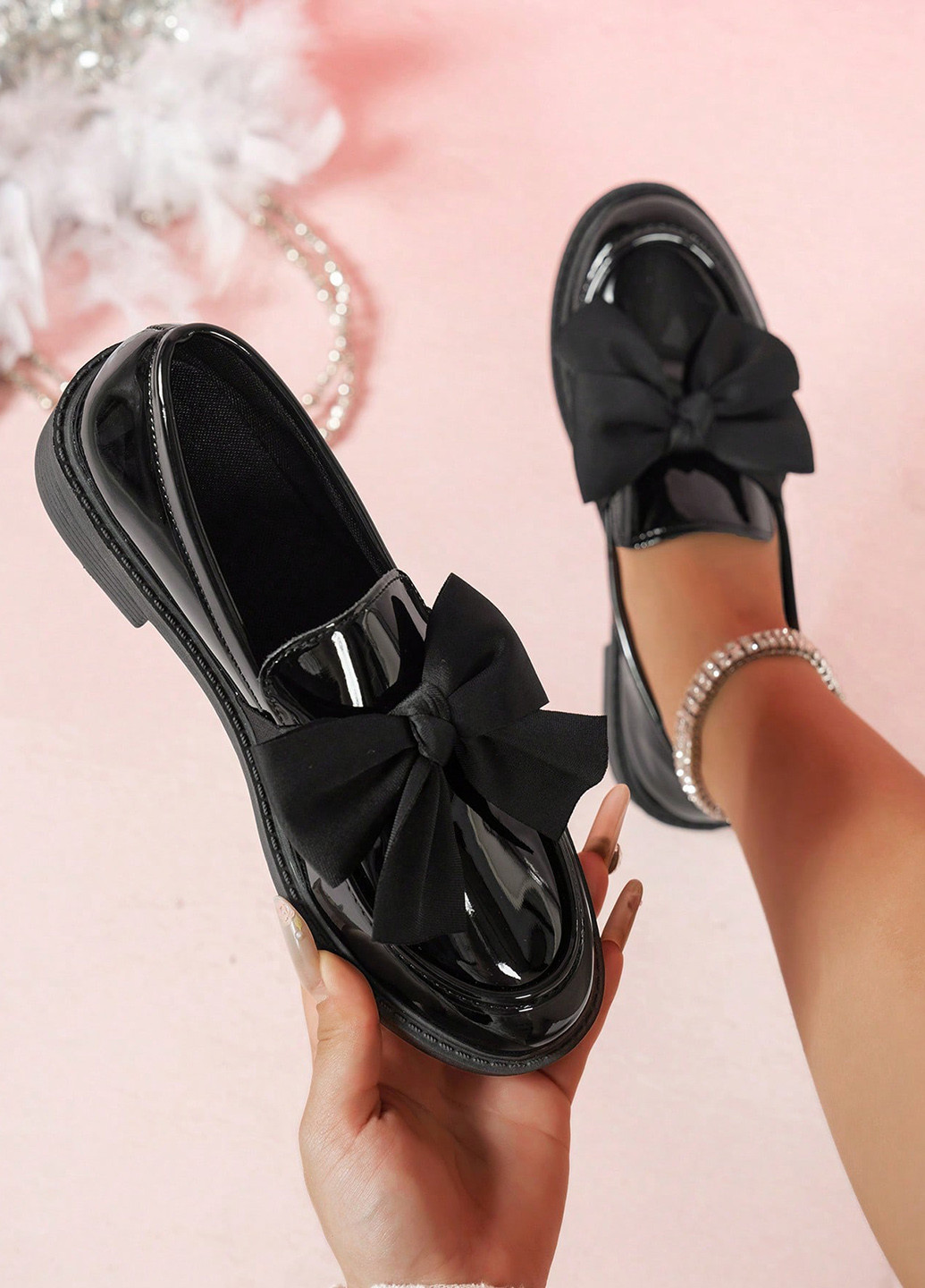 SHEIN Туфлі лофери чорний з штучна шкіра, китай — демісезон (366512271)