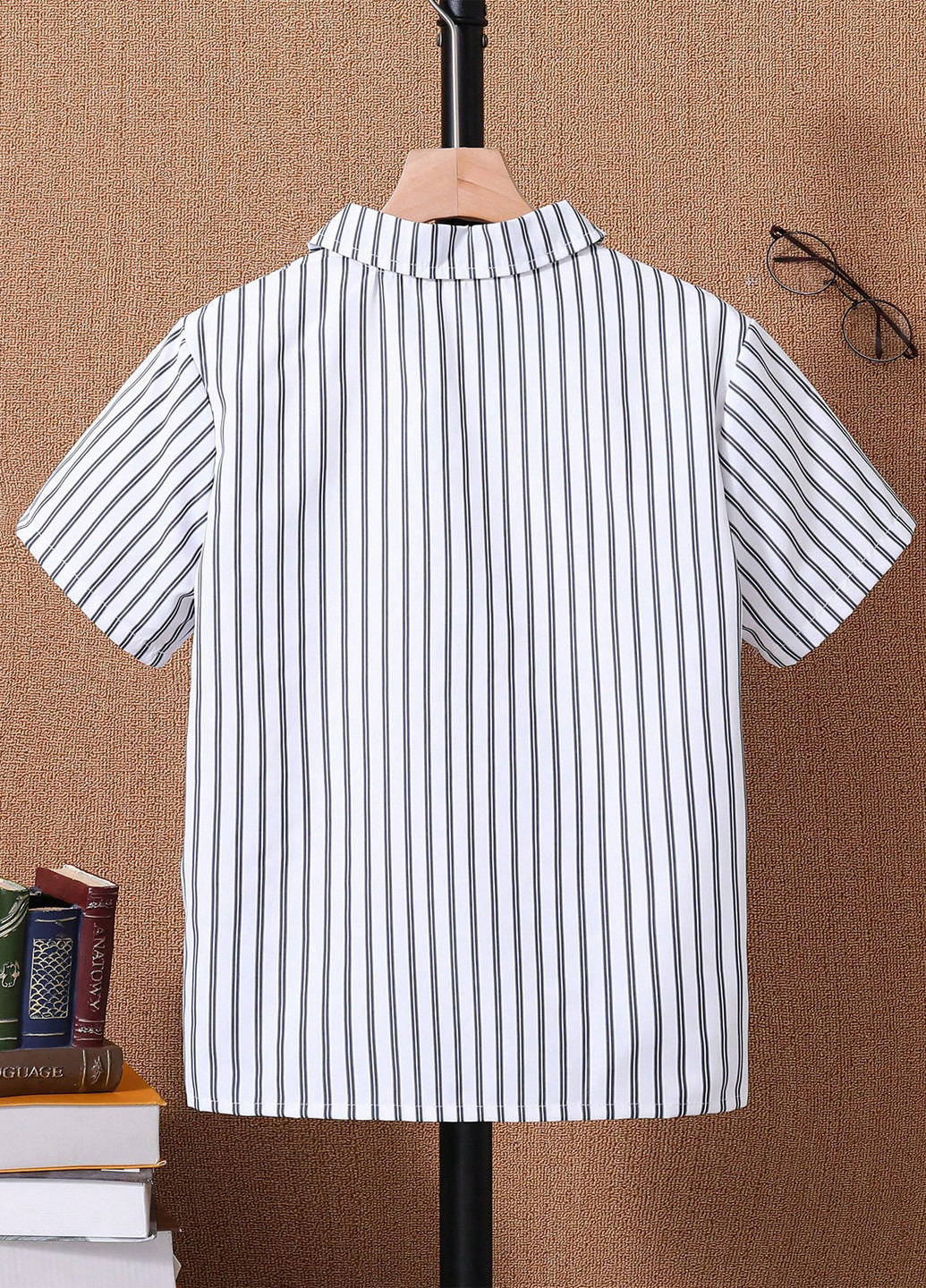 Черно-белая кэжуал рубашка в полоску SHEIN