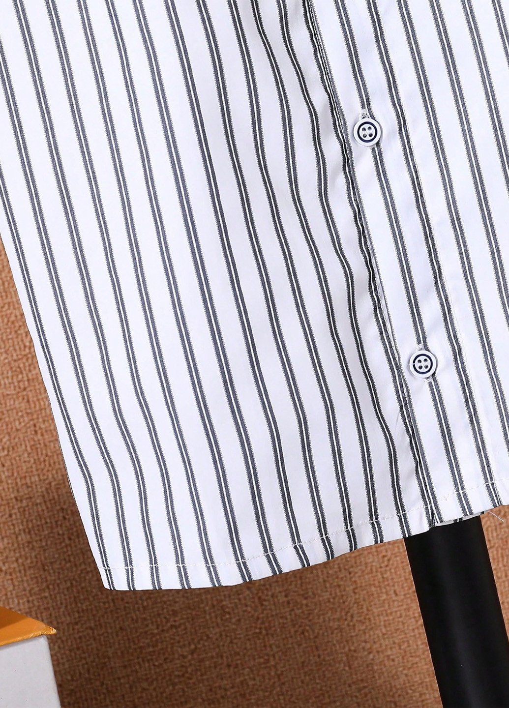 Черно-белая кэжуал рубашка в полоску SHEIN