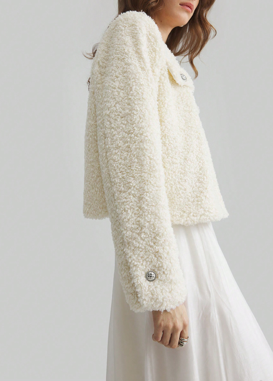 Молочна демісезонна куртка куртка-піджак SHEIN