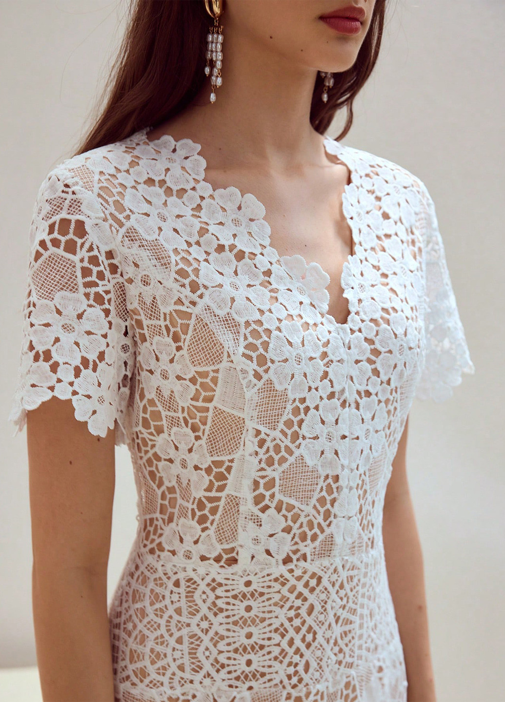 Белое кэжуал платье а-силуэт SHEIN однотонное