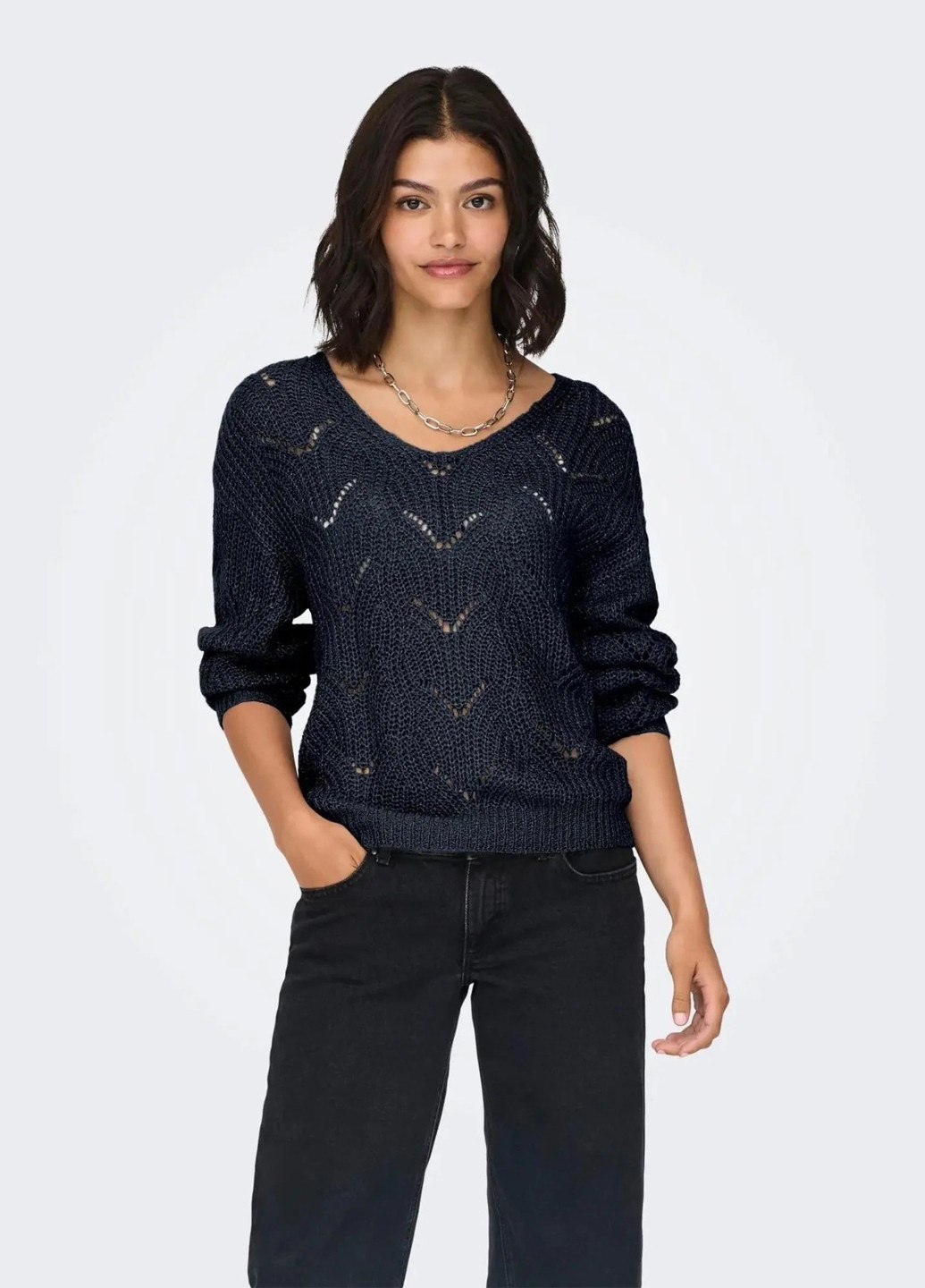 Темно-синій демісезонний пуловер пуловер Only