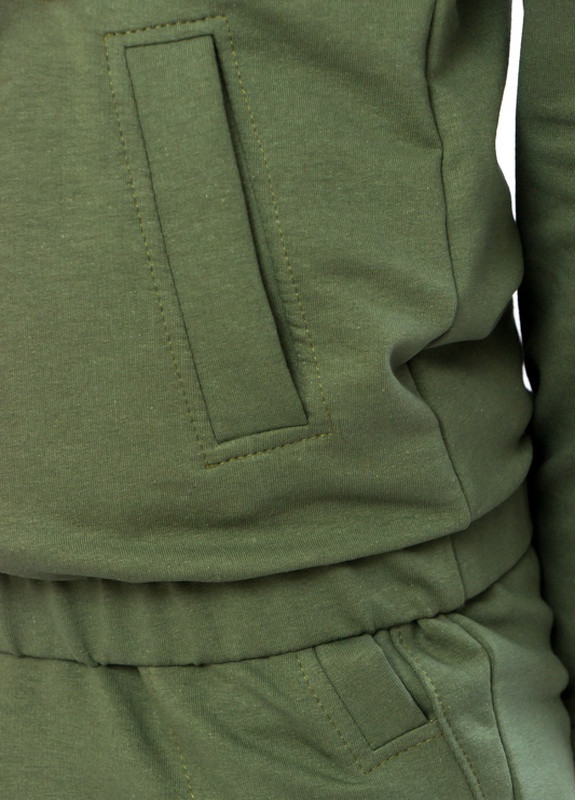Оливковий (хакі) демісезонний костюм для хлопчика з нашивкою (підлітковий) Носи своє