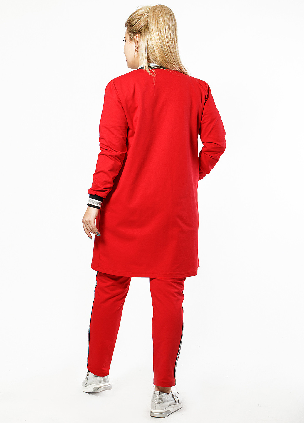 Костюм (кофта, брюки) Primyana брючный однотонный красный кэжуал