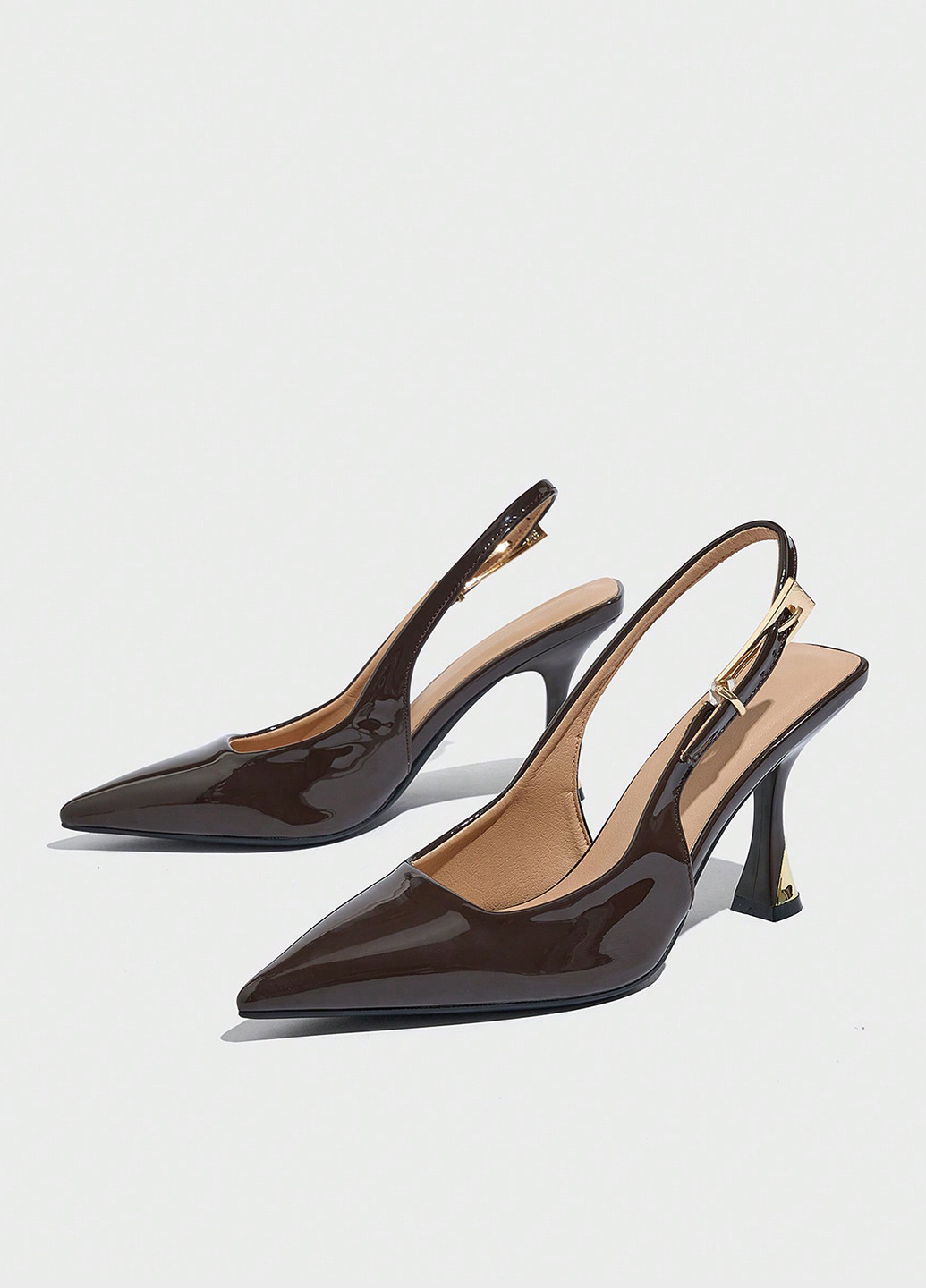 SHEIN Туфли слингбеки коричневый з искусственная кожа, китай — лето (365769575)