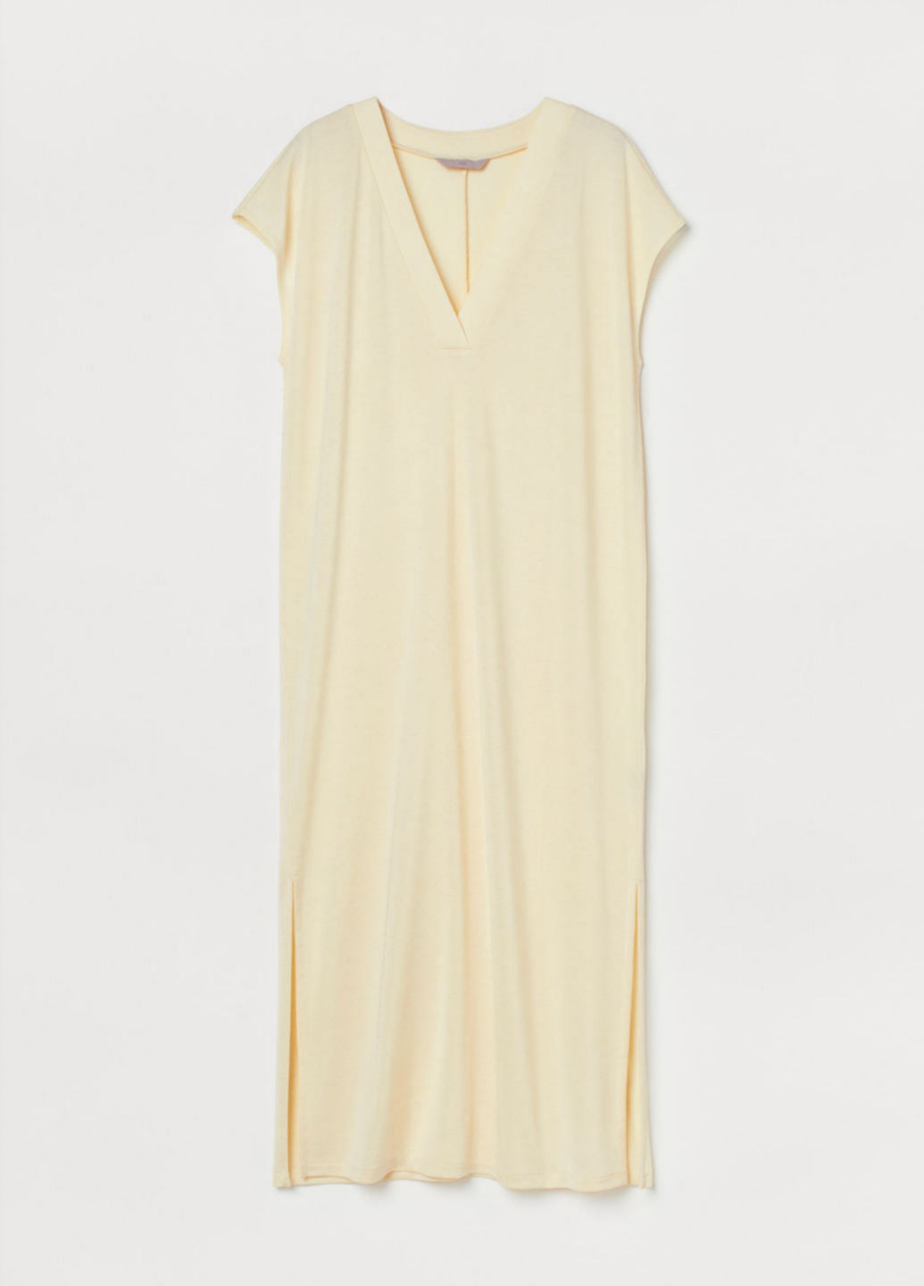 Светло-желтое кэжуал платье H&M однотонное