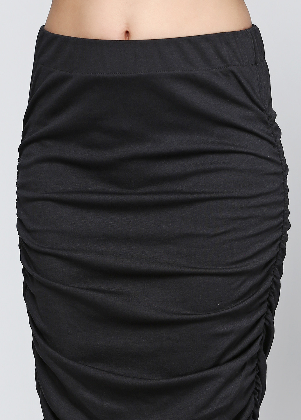 Черная кэжуал однотонная юбка Friendtex миди