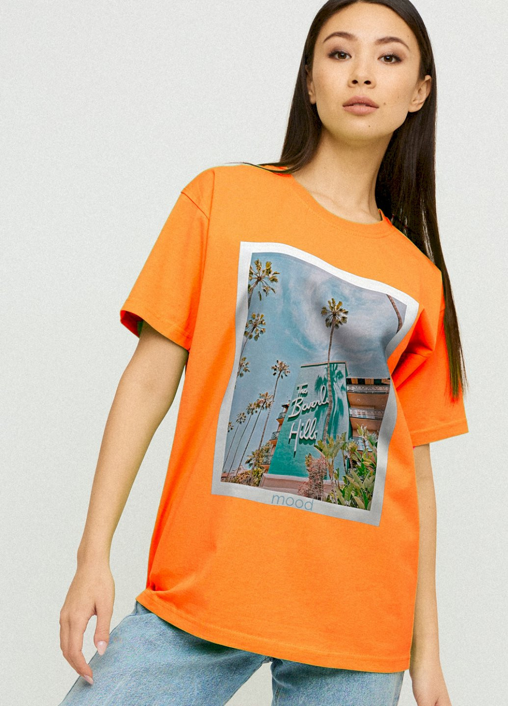 Помаранчева демісезон футболка oversize / air print / YAPPI