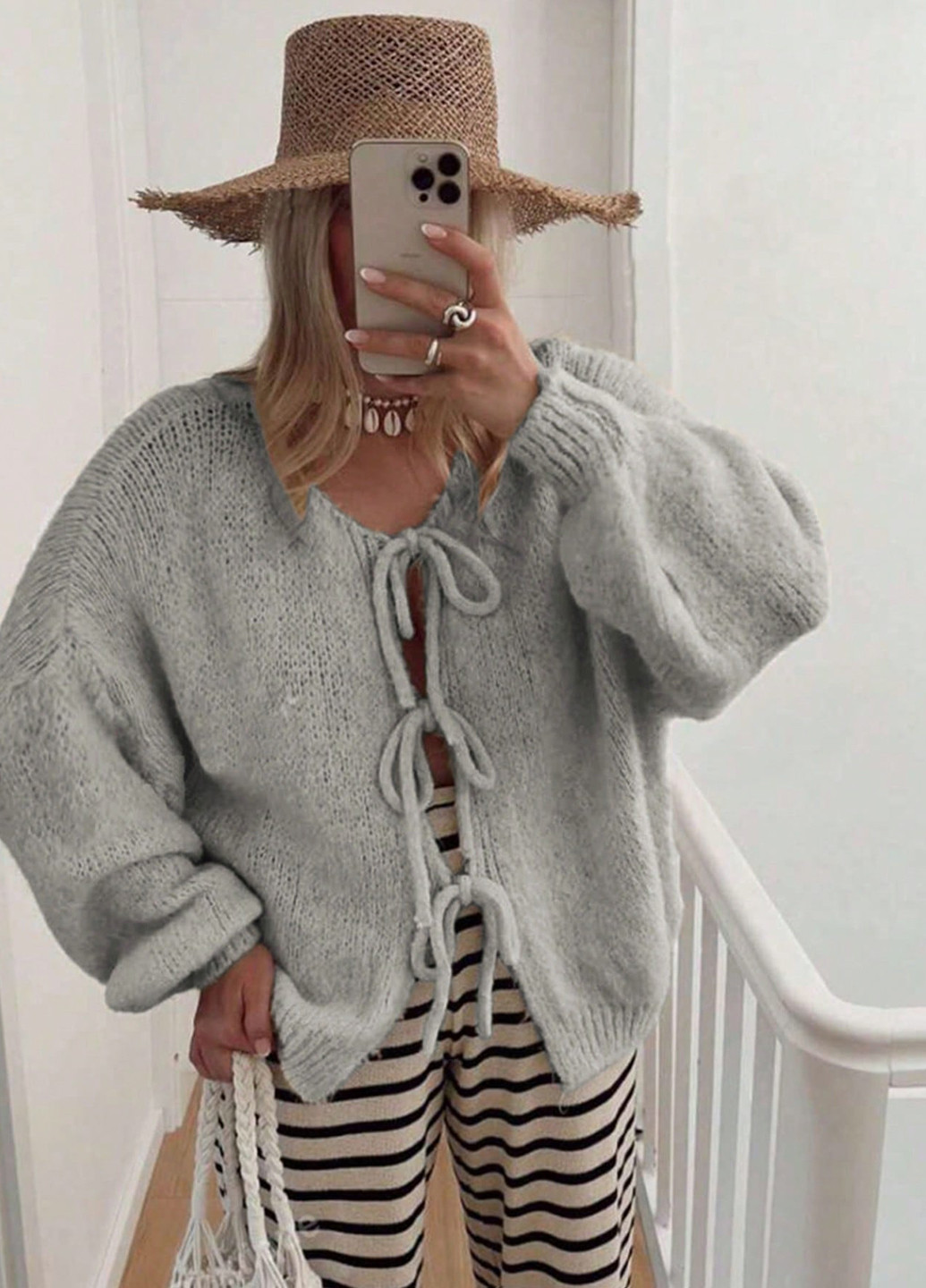 Серый демисезонный кардиган SHEIN