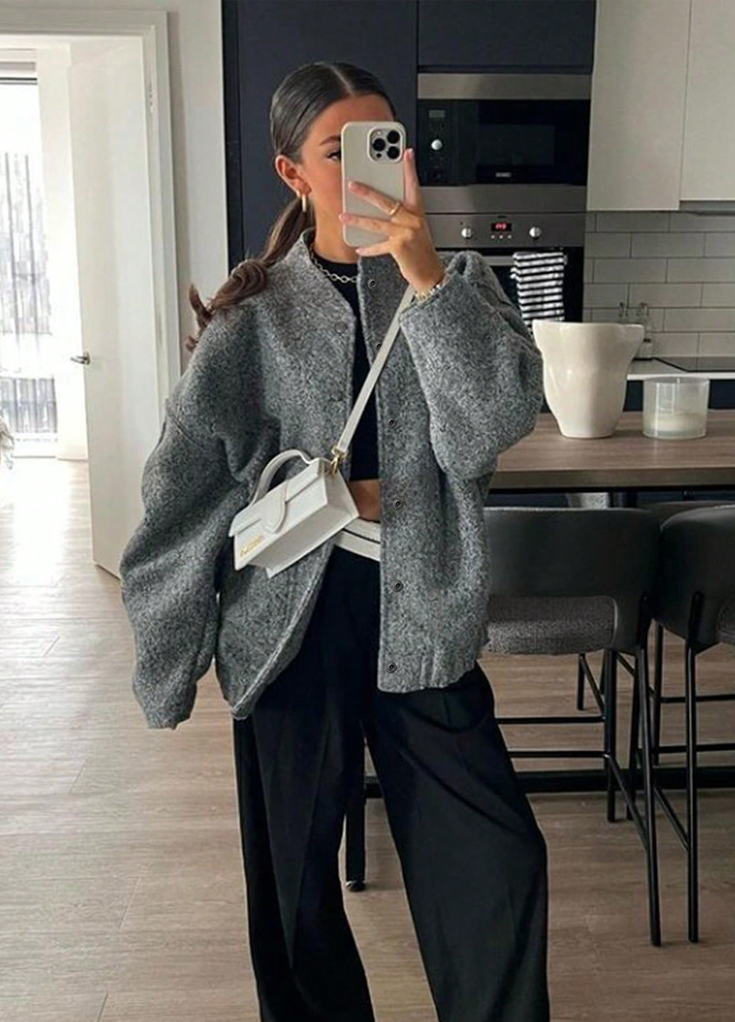 Серая демисезонная куртка SHEIN