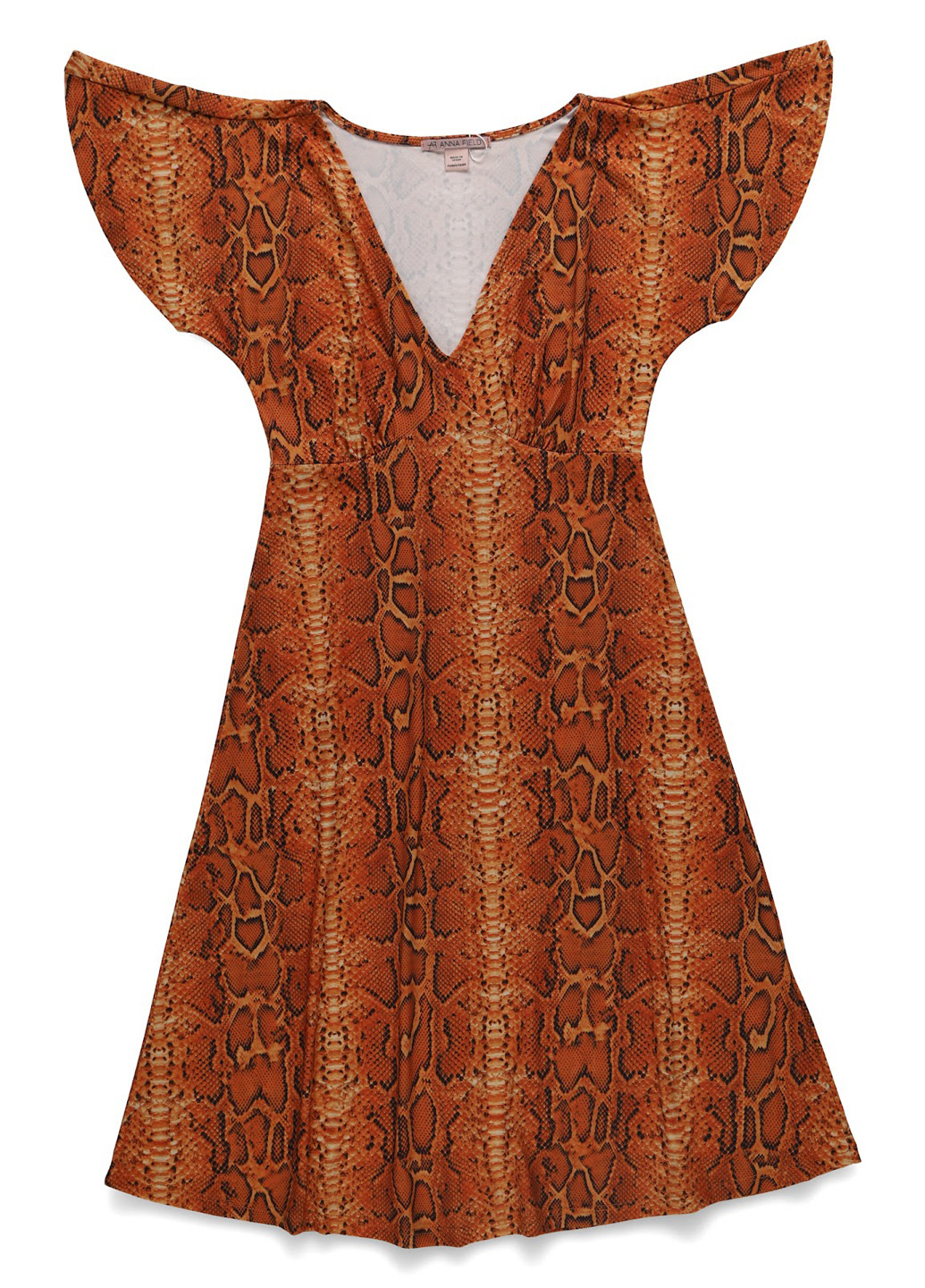 Оранжевое кэжуал платье а-силуэт Anna Field змеиный