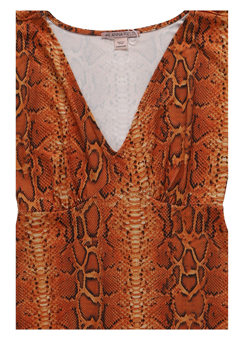 Оранжевое кэжуал платье а-силуэт Anna Field змеиный