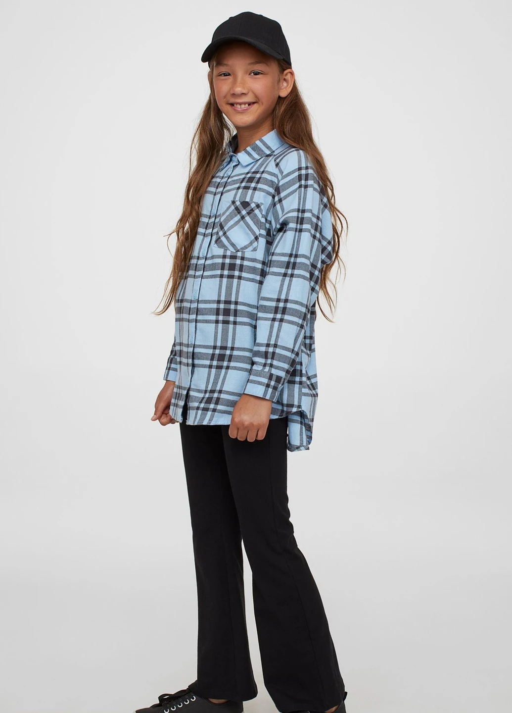 Блуза демісезон,блакитний-чорний в візерунки, H&M (256502935)
